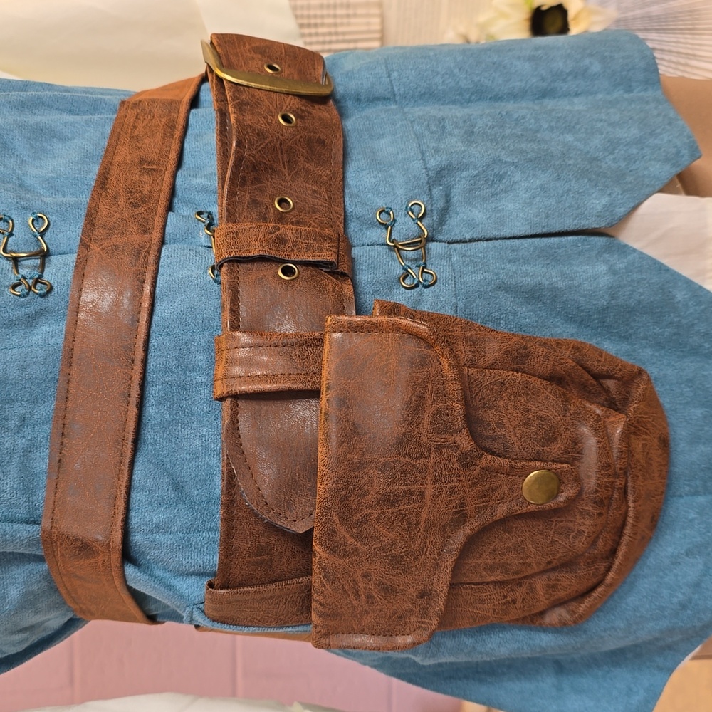 NWT Licensed Disney Flynn Rider Men's Adult Costume MED Teal&Brown - Picture 4 of 14